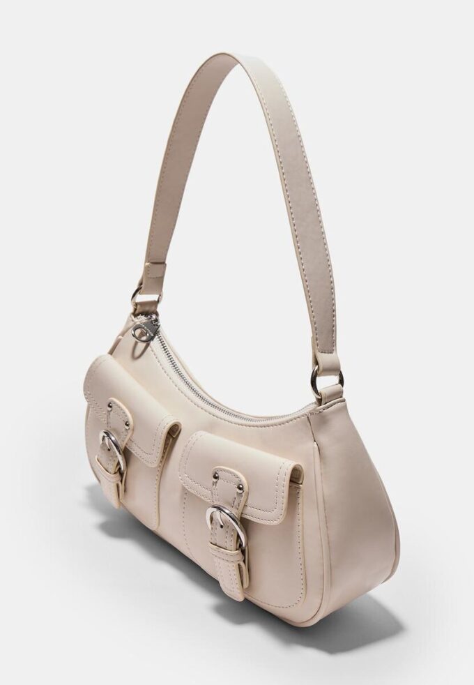 Halbmond-Umhängetasche mit Taschen