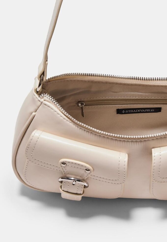 Halbmond-Umhängetasche mit Taschen