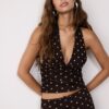 Halter-Oberteil aus Netzstoff mit Polka-Dots Halter-Oberteil aus Netzstoff mit Polka-Dots
