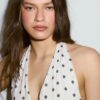 Halter-Oberteil aus Netzstoff mit Polka-Dots Halter-Oberteil aus Netzstoff mit Polka-Dots