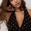 Halter-Oberteil aus Netzstoff mit Polka-Dots Halter-Oberteil aus Netzstoff mit Polka-Dots