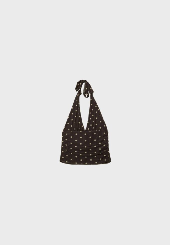 Halter-Oberteil aus Netzstoff mit Polka-Dots Halter-Oberteil aus Netzstoff mit Polka-Dots