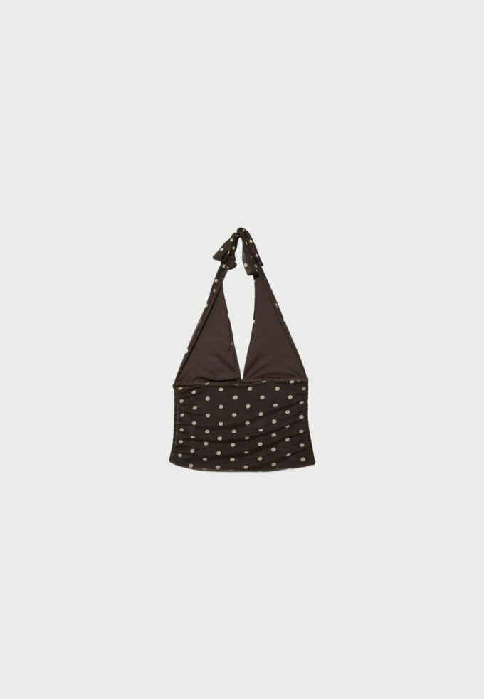 Halter-Oberteil aus Netzstoff mit Polka-Dots Halter-Oberteil aus Netzstoff mit Polka-Dots