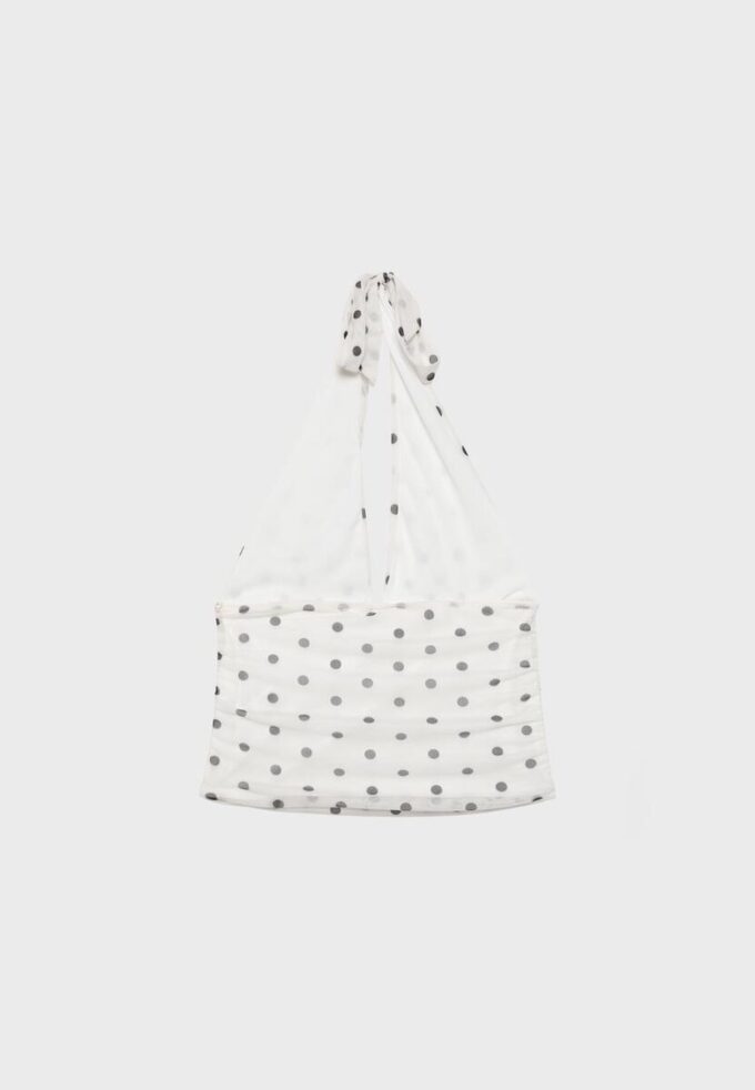 Halter-Oberteil aus Netzstoff mit Polka-Dots Halter-Oberteil aus Netzstoff mit Polka-Dots