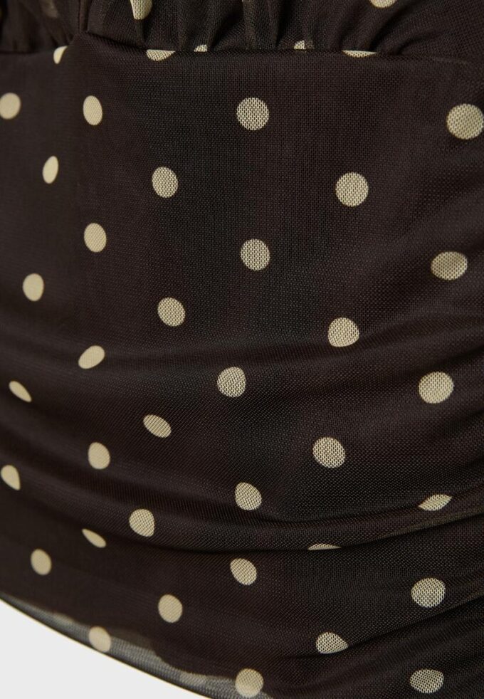 Halter-Oberteil aus Netzstoff mit Polka-Dots Halter-Oberteil aus Netzstoff mit Polka-Dots