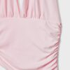 Halter-Oberteil mit gerafftem Bindeband am Hals