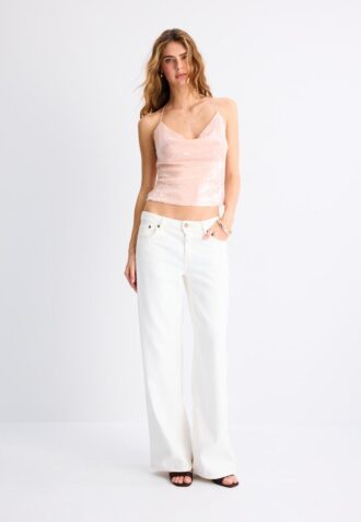 Halter-Oberteil mit Pailletten