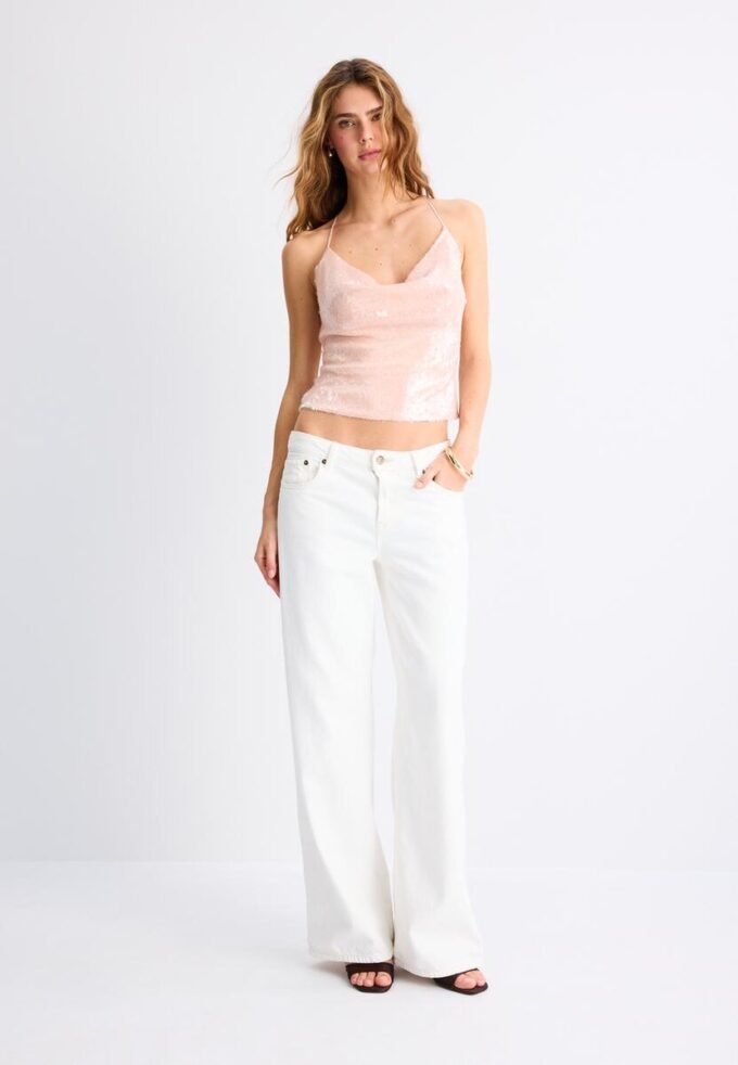 Halter-Oberteil mit Pailletten Halter-Oberteil mit Pailletten