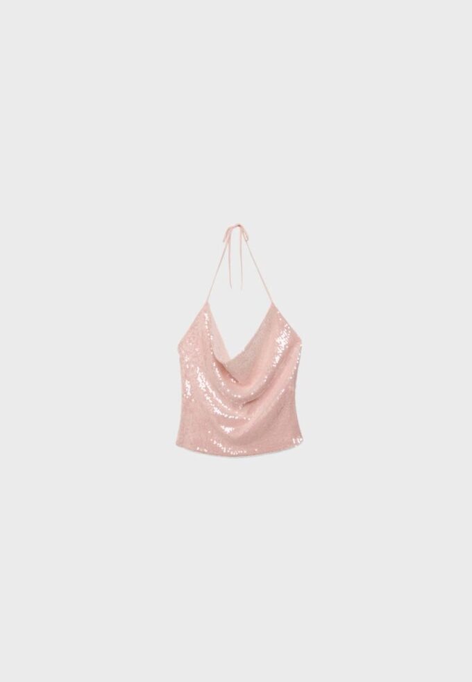 Halter-Oberteil mit Pailletten Halter-Oberteil mit Pailletten