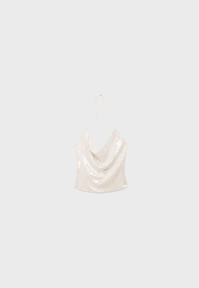 Halter-Oberteil mit Pailletten Halter-Oberteil mit Pailletten