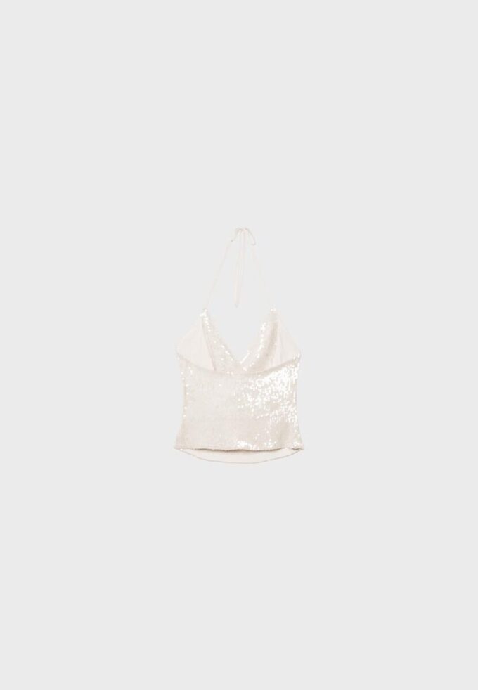 Halter-Oberteil mit Pailletten Halter-Oberteil mit Pailletten