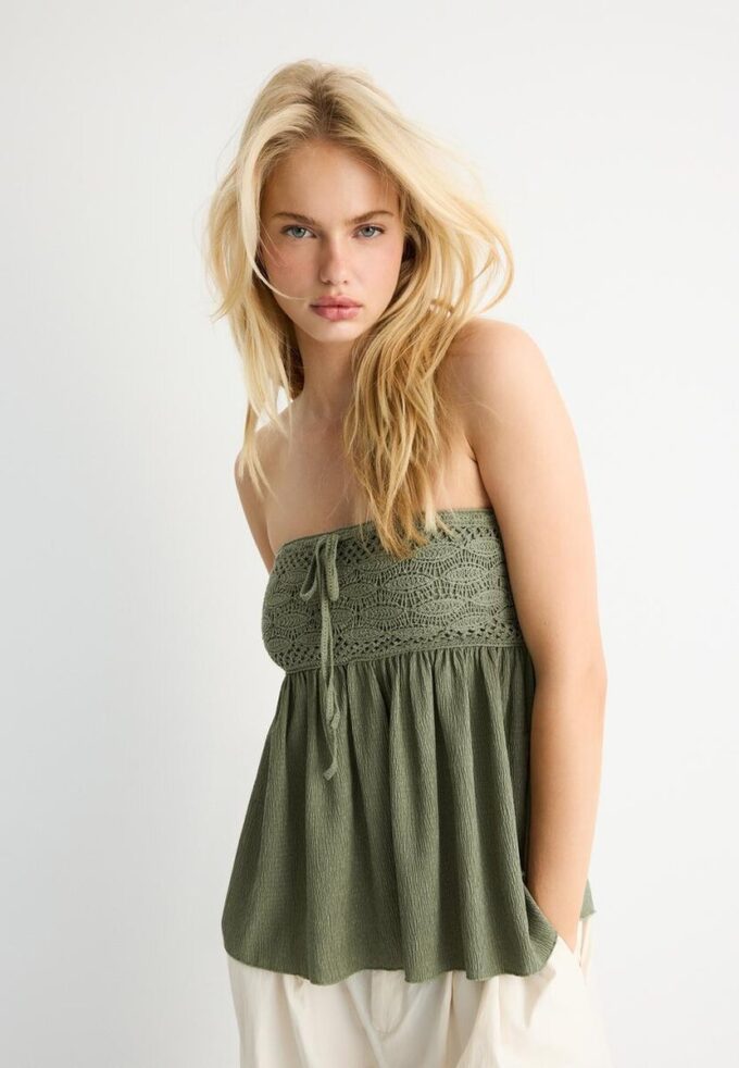 Häkel-Bandeau-Oberteil Häkel-Bandeau-Oberteil
