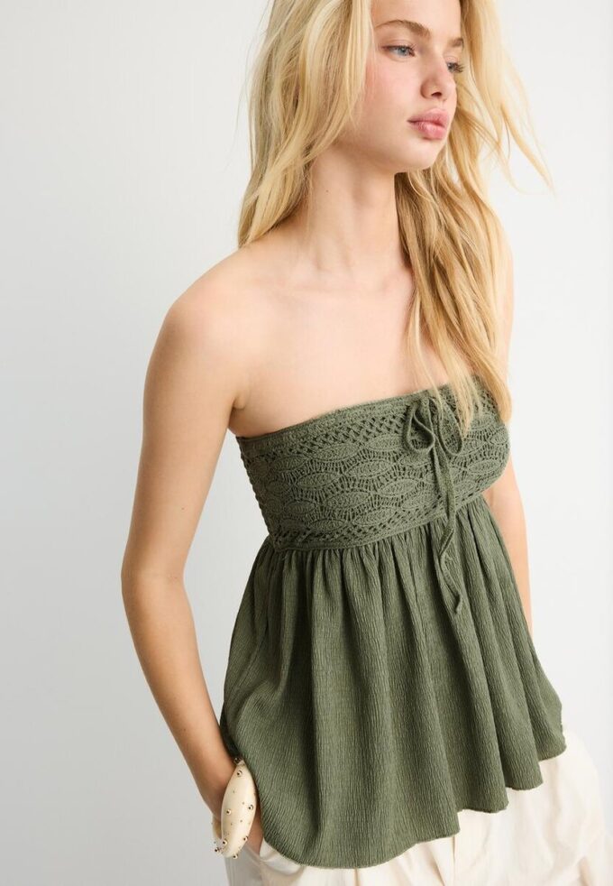 Häkel-Bandeau-Oberteil Häkel-Bandeau-Oberteil