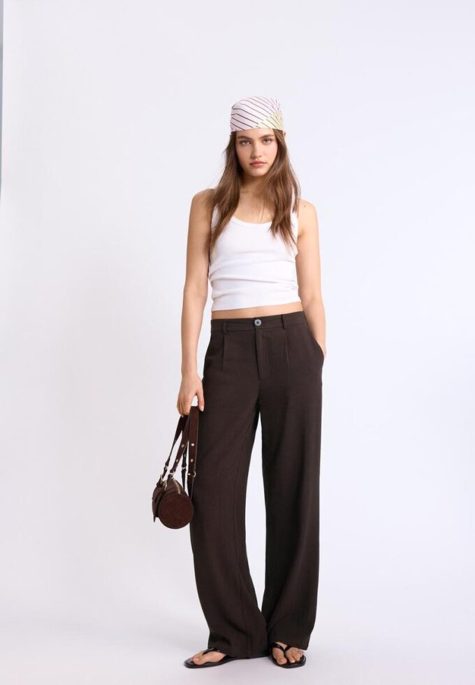 Hose mit geradem Bein im Leinen-Look Hose mit geradem Bein im Leinen-Look