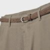 Hose mit geradem Bein in Leinenoptik und Gürtel