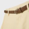 Hose mit geradem Bein in Leinenoptik und Gürtel