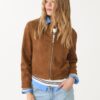 Jacke aus Kunstwildleder mit Reißverschluss