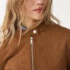 Jacke aus Kunstwildleder mit Reißverschluss