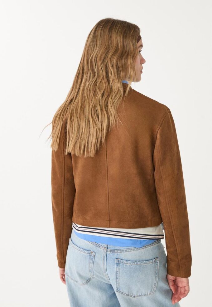 Jacke aus Kunstwildleder mit Reißverschluss
