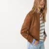 Jacke aus Kunstwildleder mit Reißverschluss