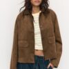 Jacke aus Kunstwildleder mit Taschen