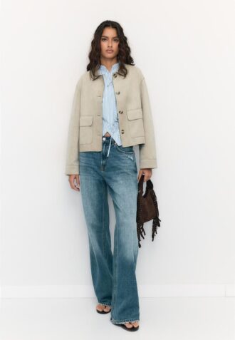 Jacke aus Kunstwildleder mit Taschen