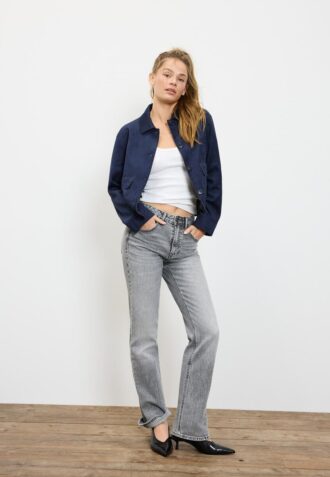 Jacke aus Kunstwildleder mit Taschen