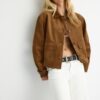 Jacke aus Kunstwildleder mit Taschen