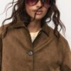 Jacke aus Kunstwildleder mit Taschen
