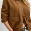 Jacke aus Kunstwildleder mit Taschen