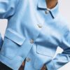 Jacke aus Kunstwildleder mit Taschen