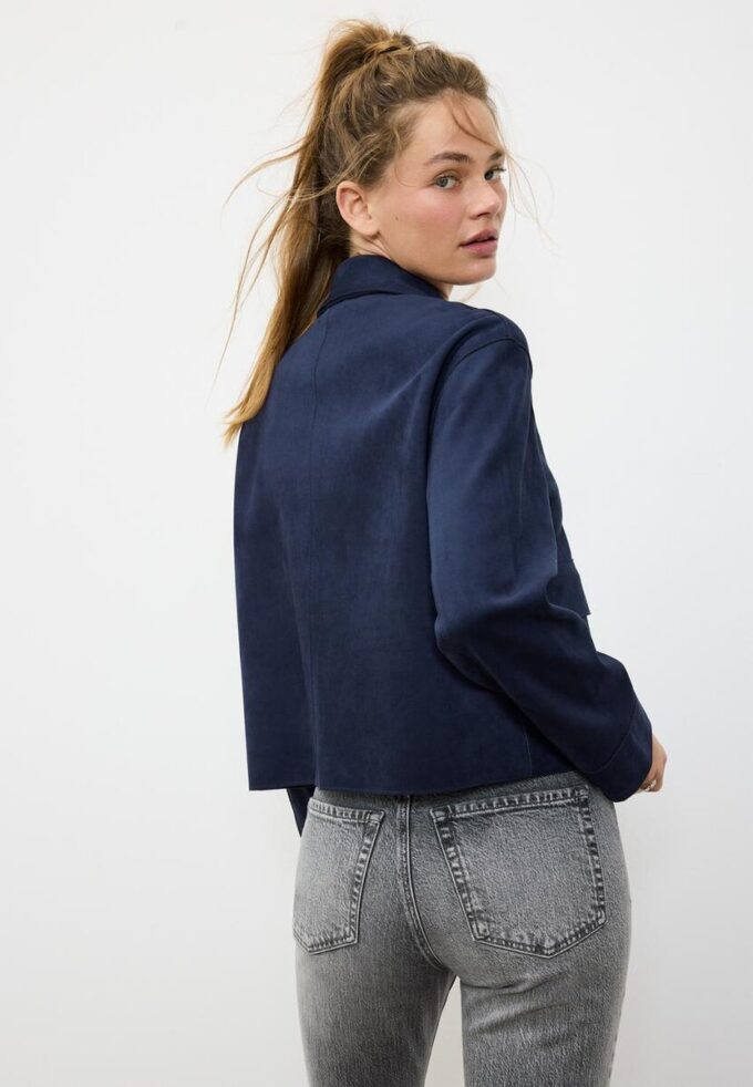 Jacke aus Kunstwildleder mit Taschen