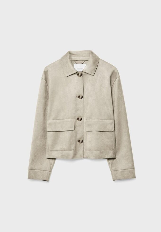 Jacke aus Kunstwildleder mit Taschen