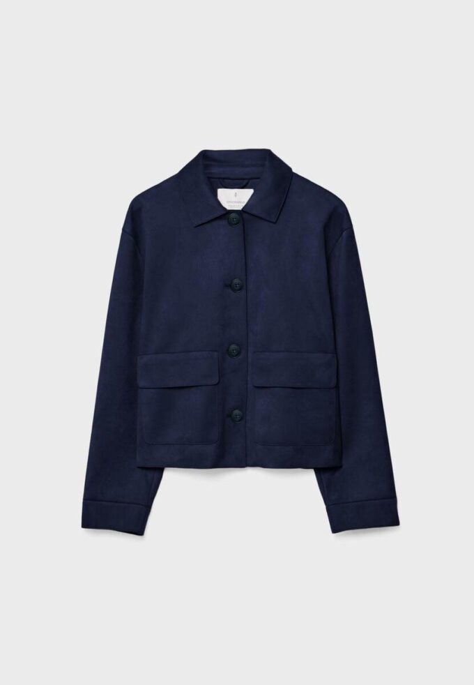 Jacke aus Kunstwildleder mit Taschen