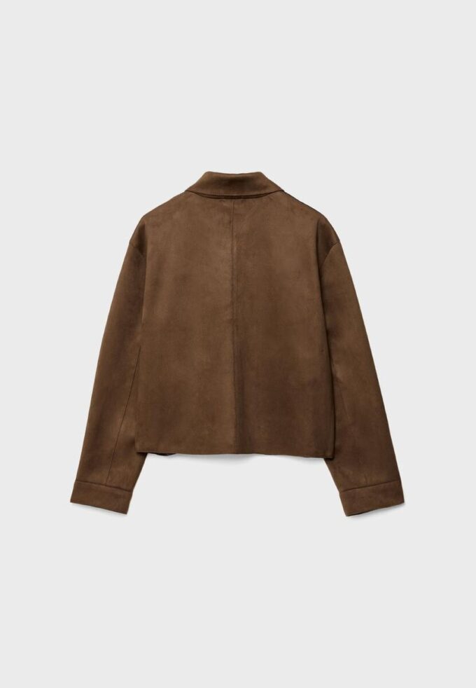 Jacke aus Kunstwildleder mit Taschen