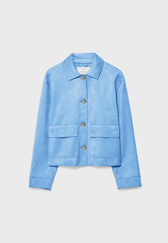 Jacke aus Kunstwildleder mit Taschen
