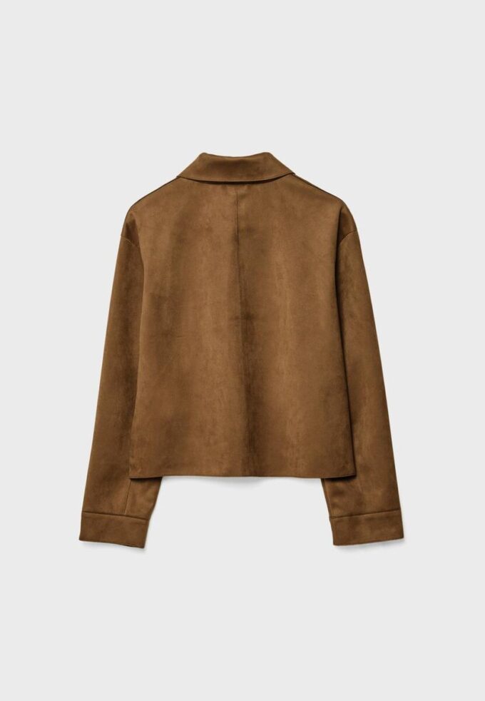 Jacke aus Kunstwildleder mit Taschen