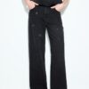 Jeans in gerader Passform mit Strasssteinen