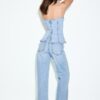 Jeans in gerader Passform mit Strasssteinen