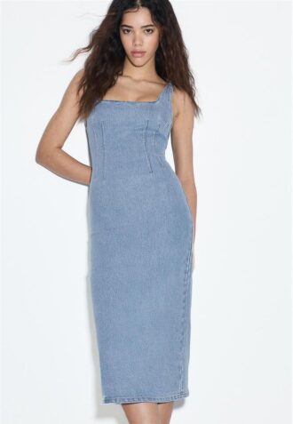 Jeans-Midi-Kleid