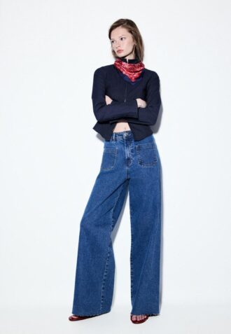 Jeans mit geradem Bein und Taschen