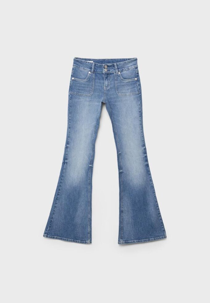 Jeans mit niedriger Leibhöhe und Nahttaschen