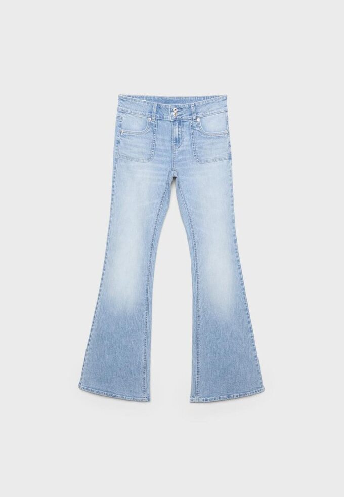 Jeans mit niedriger Leibhöhe und Nahttaschen