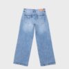 Jeans mit niedriger Leibhöhe und Wide Leg-Bein sowie Schmuckknopf
