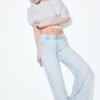Jeans mit niedriger Leibhöhe und Wide Leg mit Stern-Detail