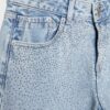 Jeans mit niedriger Leibhöhe und Wide Leg mit Strasssteinen