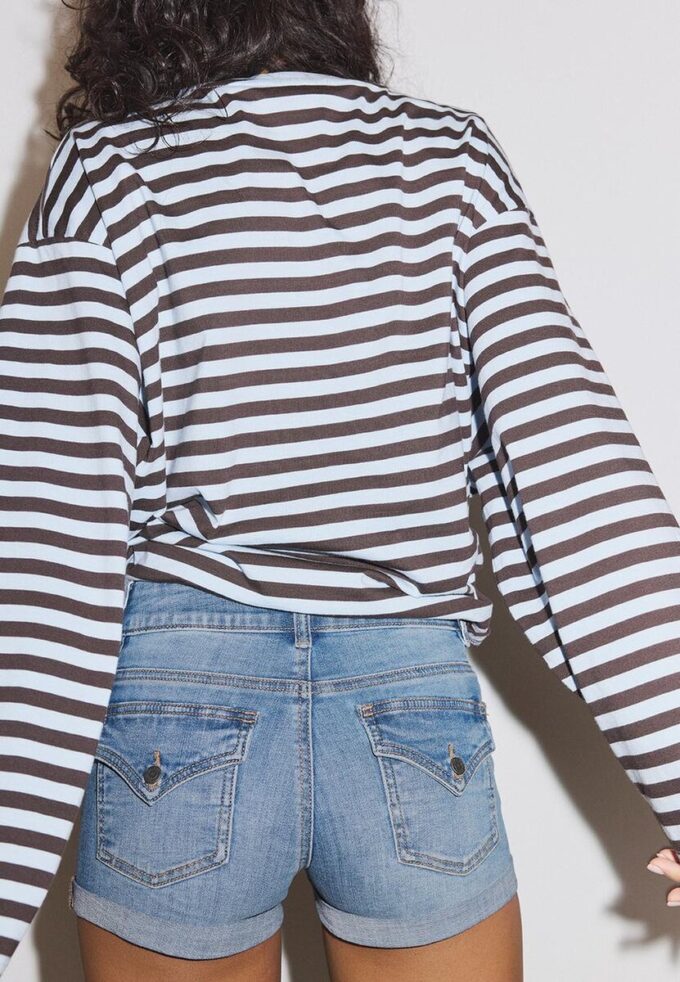 Jeansshorts mit umgeschlagenem Saum
