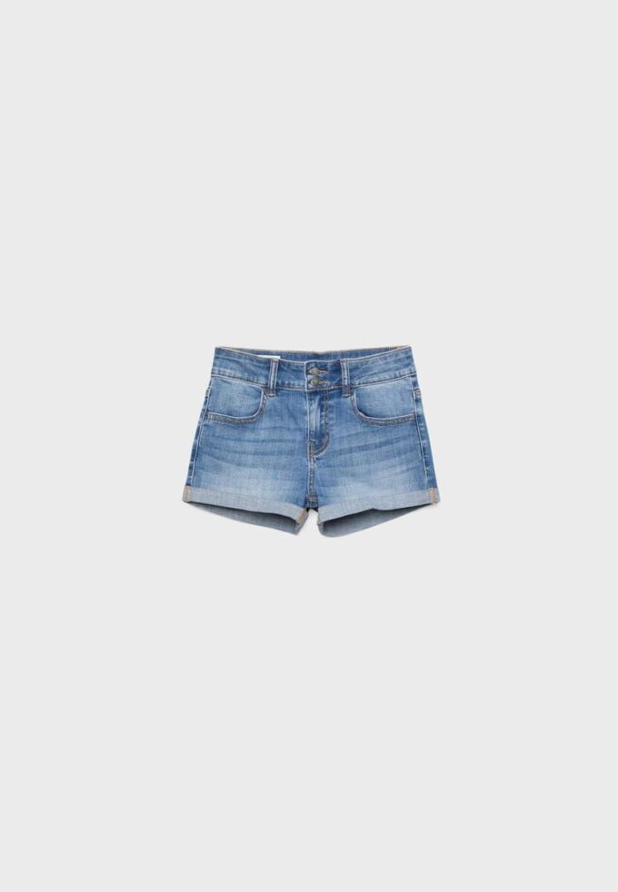 Jeansshorts mit umgeschlagenem Saum