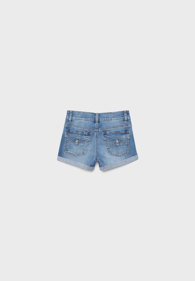 Jeansshorts mit umgeschlagenem Saum