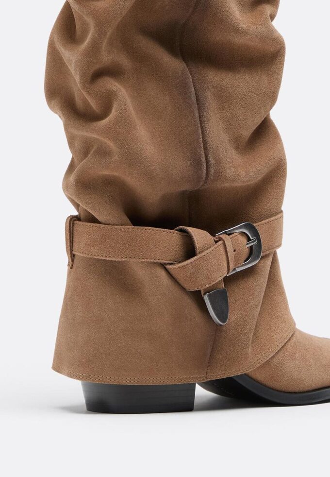 Joots-Leder-Stiefel mit hohem Absatz